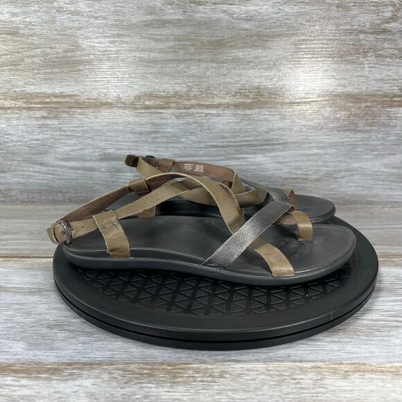 Olukai Women Upena Loop Toe Leather Strappy Sandals Size 8 - Picture 3 of 8